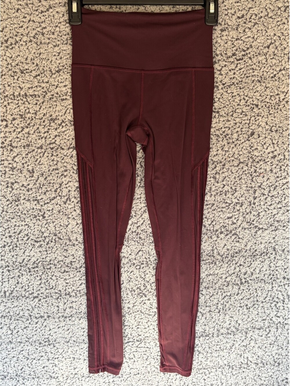 Athleta Shakti Mesh 7/8 Tight Leggings XXS Burgundy High Rise Yoga